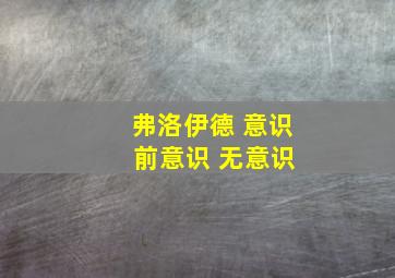 弗洛伊德 意识 前意识 无意识